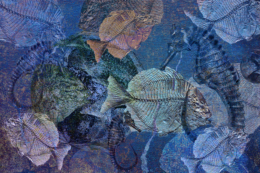 Sea Fossil World Digital Art by Sandra Selle Rodriguez