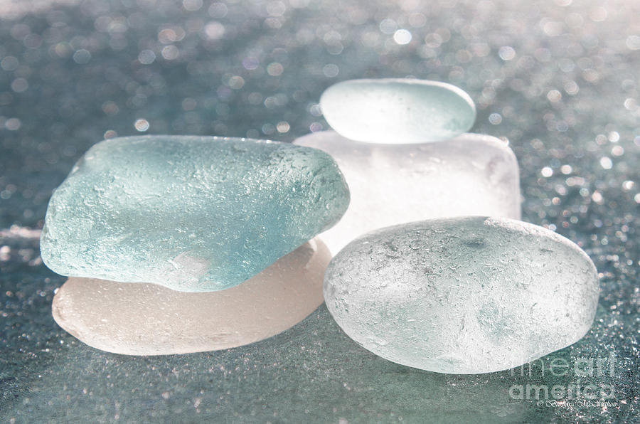 Sea Glass Aqua Shimmer Photograph by Barbara McMahon