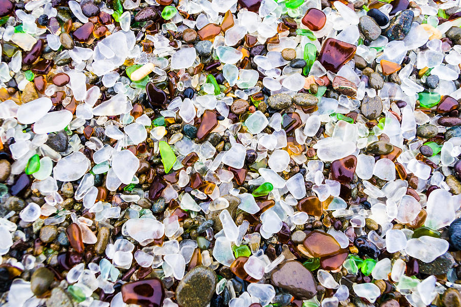 Pebbles Photograph - Sea Glass Treasures At Glass Beach by Priya Ghose