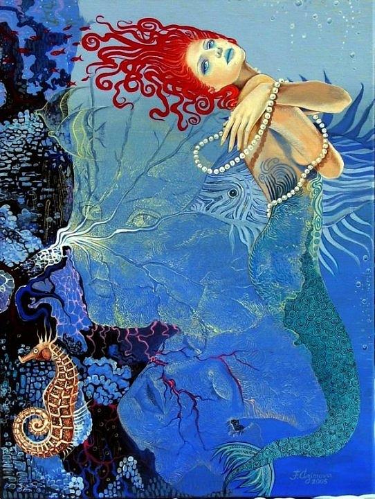 Mermaid Sculpture - Sea Goddess by Fatima Azimova