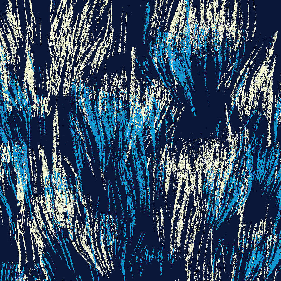 Sea Grass - Blue and Yellow Digital Art by Saya Studios