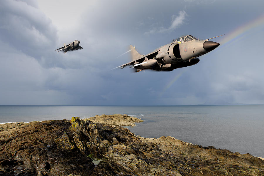 Sea Harriers over the Falklands Digital Art by Gary Eason