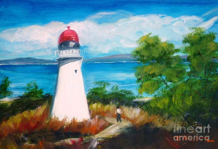 Sea Hill Lighthouse - original SOLD Painting by Therese Alcorn