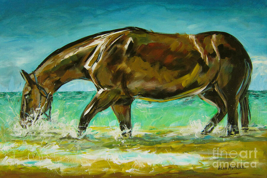 Sea Horse Painting by Alan Metzger