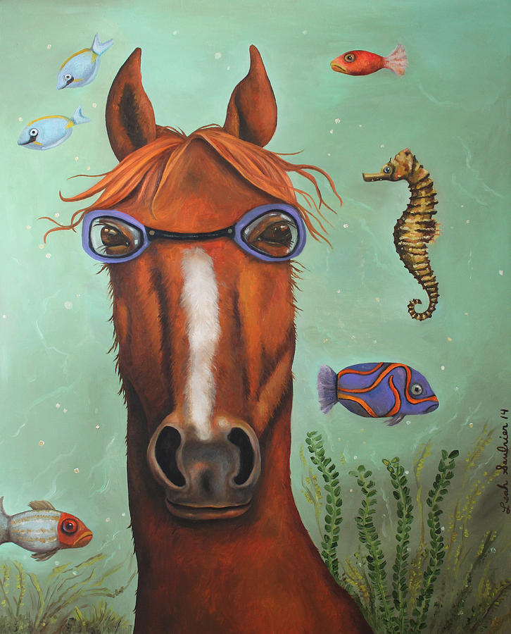 Sea Horse better edit Painting by Leah Saulnier The Painting Maniac