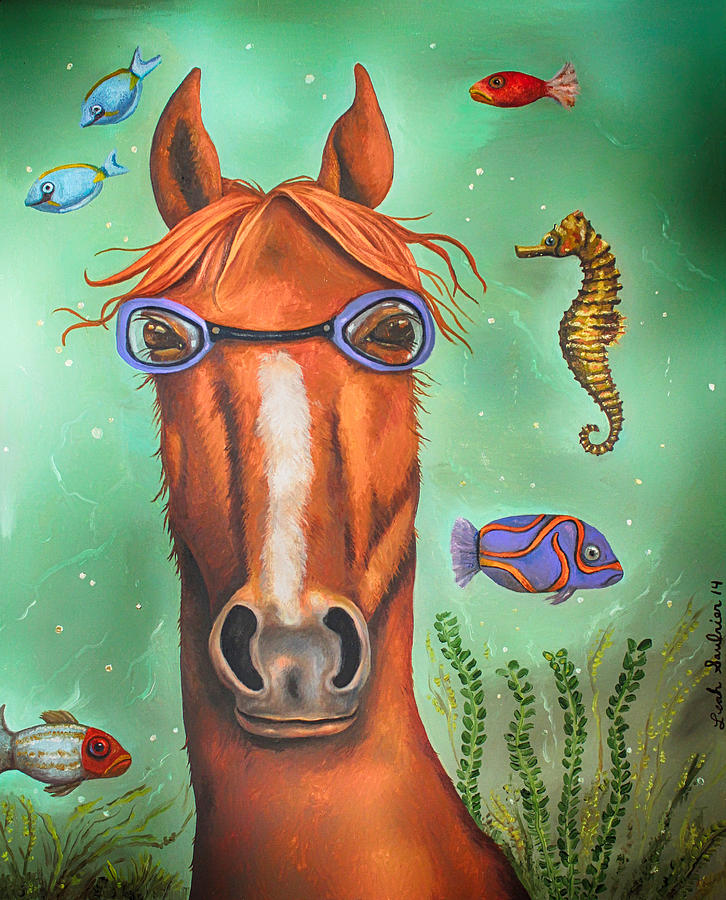 Sea Horse edit 3 Painting by Leah Saulnier The Painting Maniac