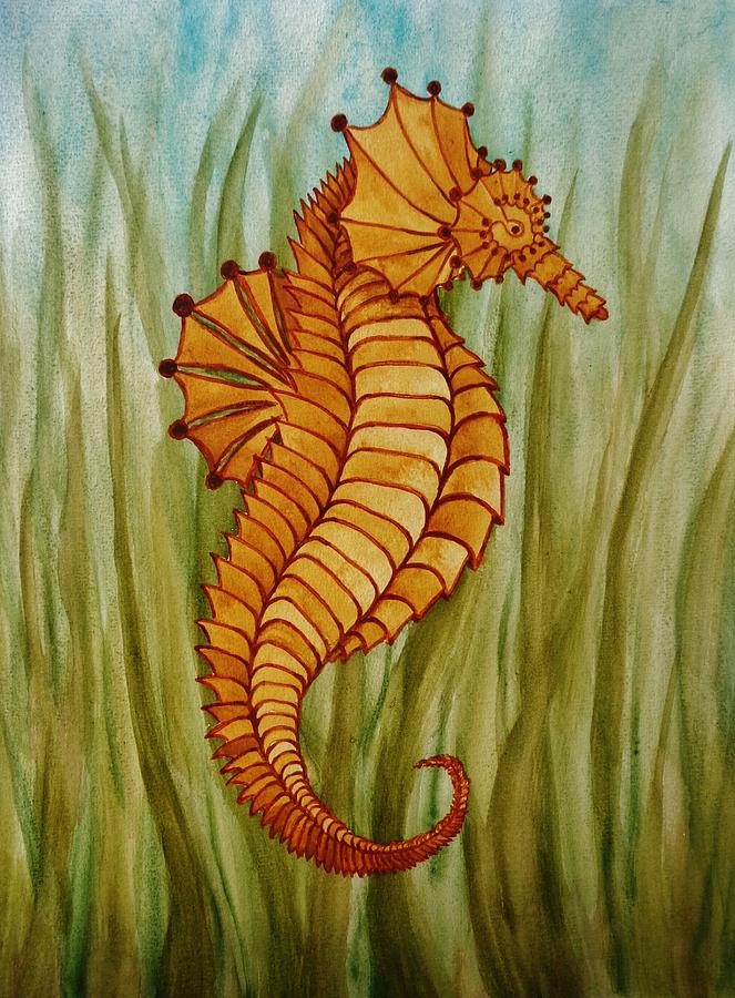 Sea Horse Painting by Katherine Young-Beck