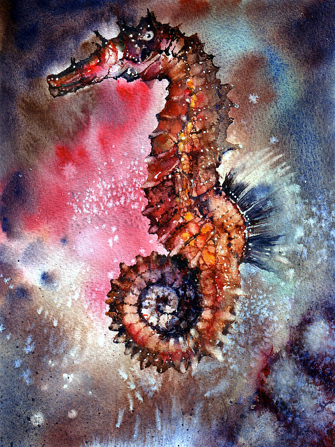 Seahorse Painting - Sea Horse by Peter Williams