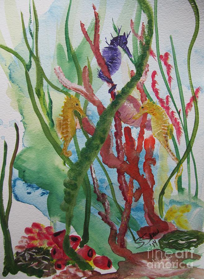 Sea Horses Painting by Susan Voidets