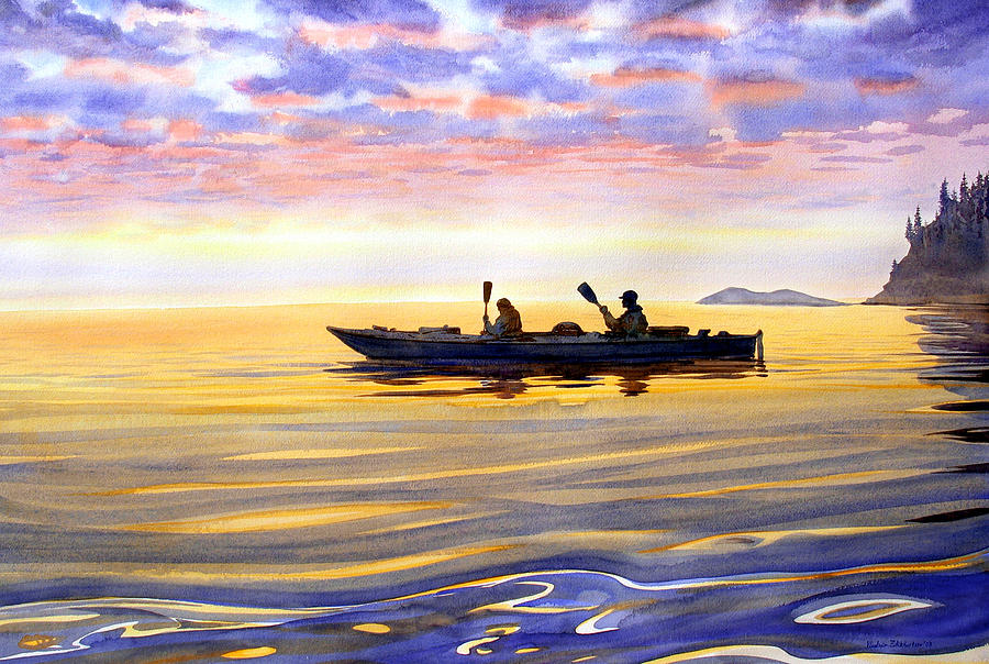 Sea Kayakers Alaska Painting by Vladimir Zhikhartsev