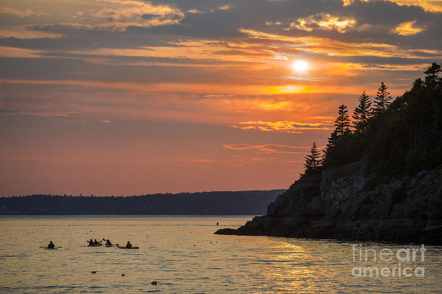 Acadia National Park Photograph - Sea Kayakers in Frenchman Bay Maine by Diane Diederich