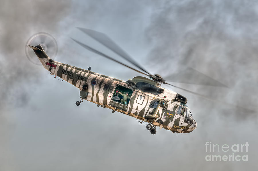 Seaking Photograph - Sea King in Arctic Camouflage by Steve H Clark Photography