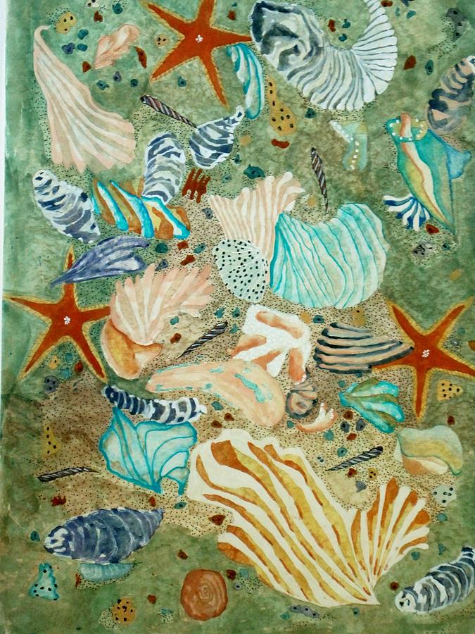 Shell Painting - Sea Life by David Raderstorf