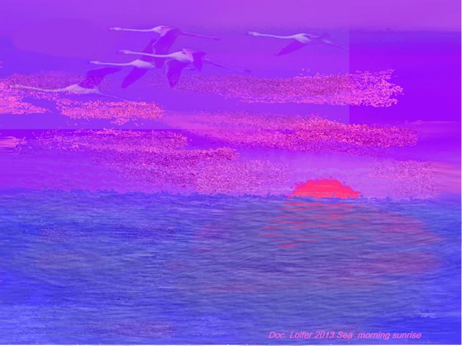 Sea morning sunrise Digital Art by Dr Loifer Vladimir