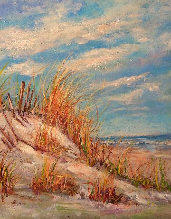 Sea Painting - Sea Oats by Kathy Wood