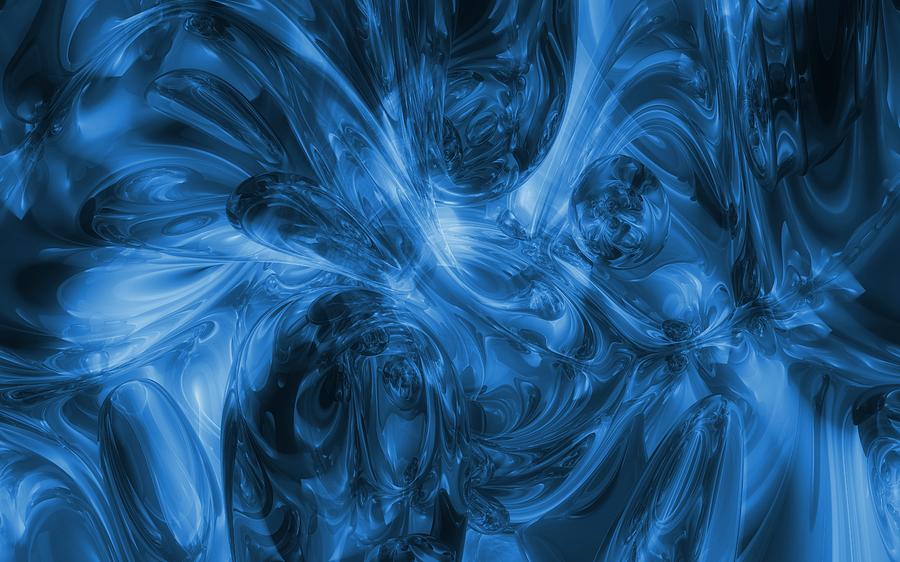 Sea Of Blue - Abstract Art Digital Art by Louis Ferreira