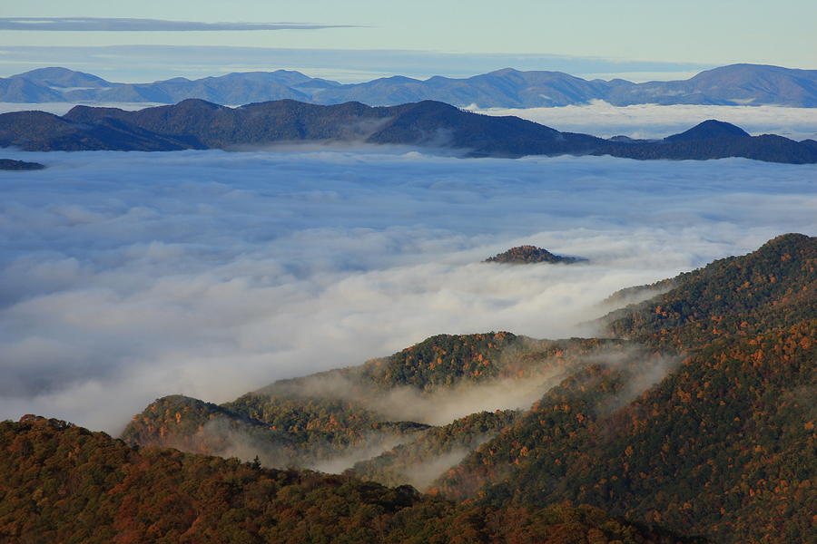 Sea Of Clouds In The Courthouse Valley-blue Ridge Parkway Photograph