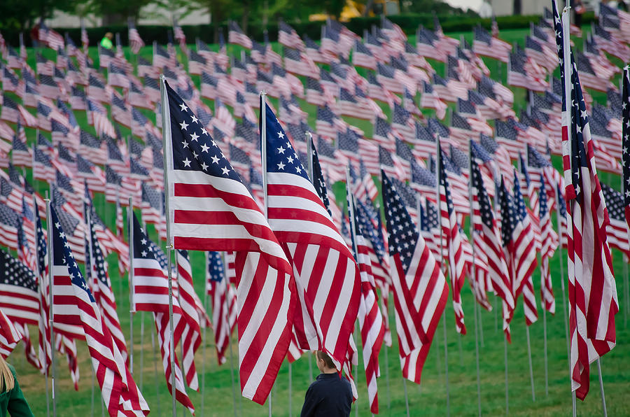 Sea of Flags- 9/11 Memorial Photograph by Mindee Fredman - Pixels