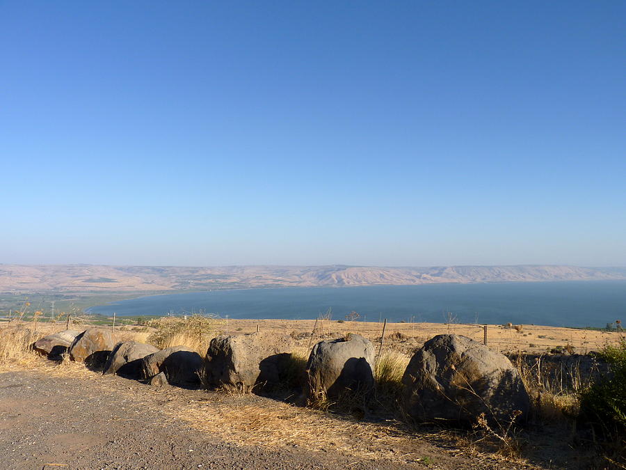 Sea of Galilee and Golan Heights Photograph by Rita Adams