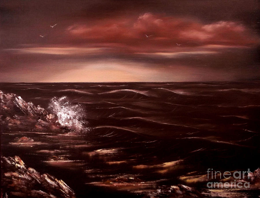 Surrealism Painting - Sea of Serenity by Cynthia Adams