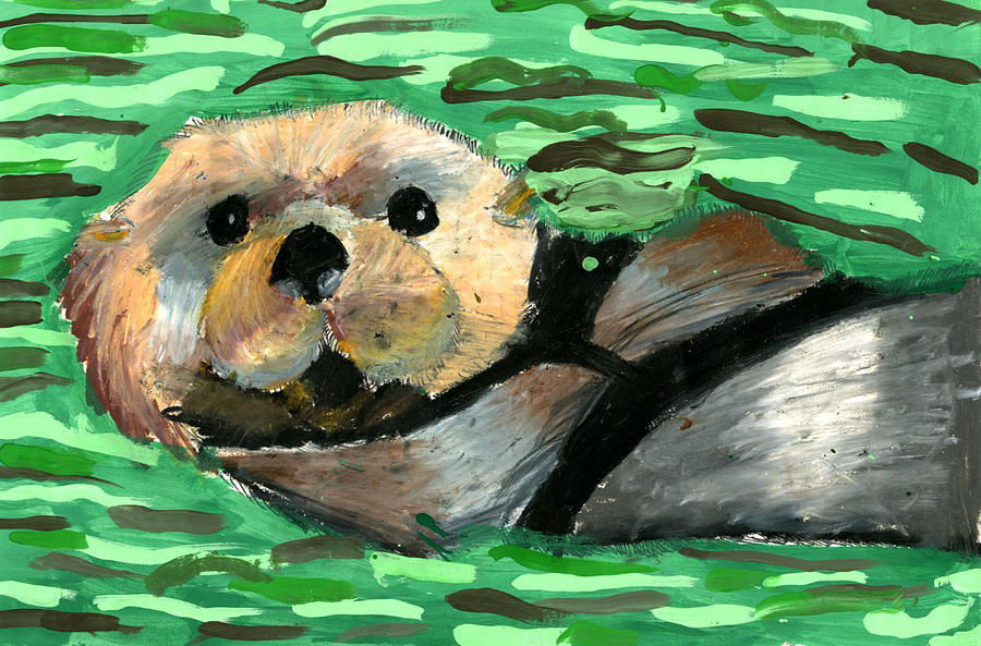 Sea Otter Cove by Kaila Coleman 2nd Grade Painting by California Coastal Commission