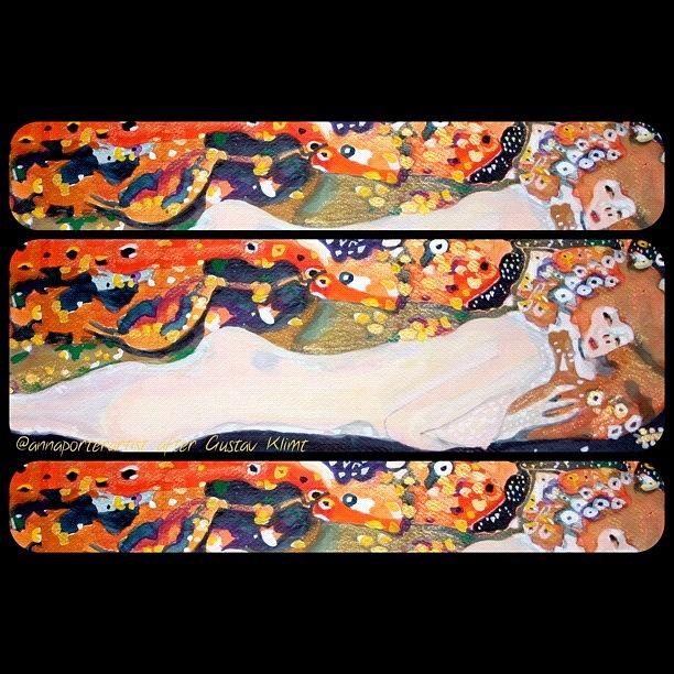 Abstract Photograph - Sea Serpent III Tryptic after Gustav Klimt by Anna Porter