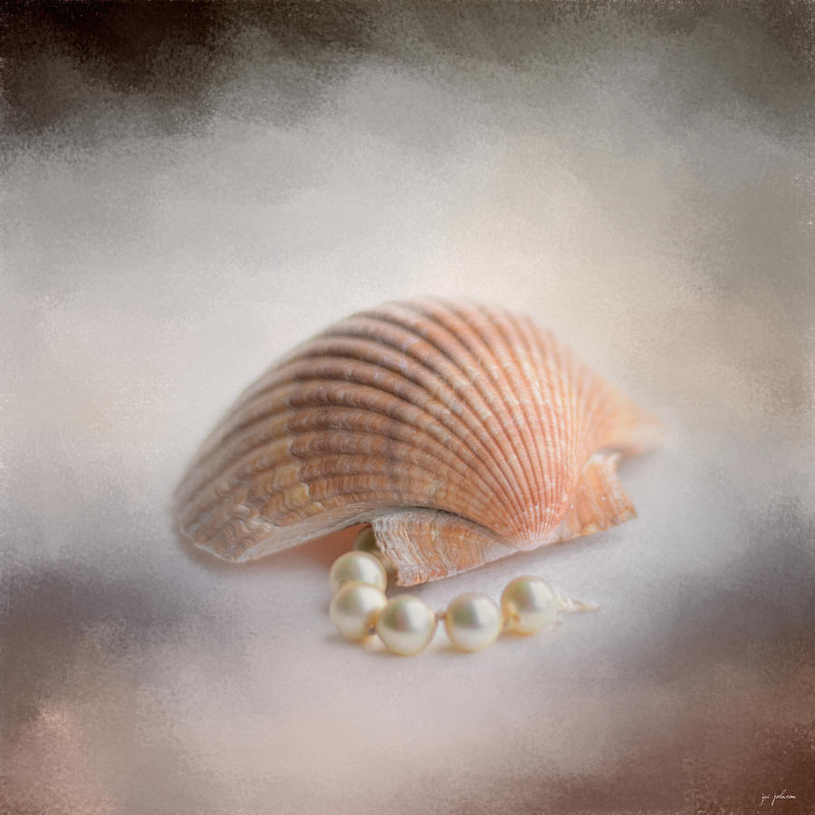Sea Shell and Pearls Photograph by Jai Johnson