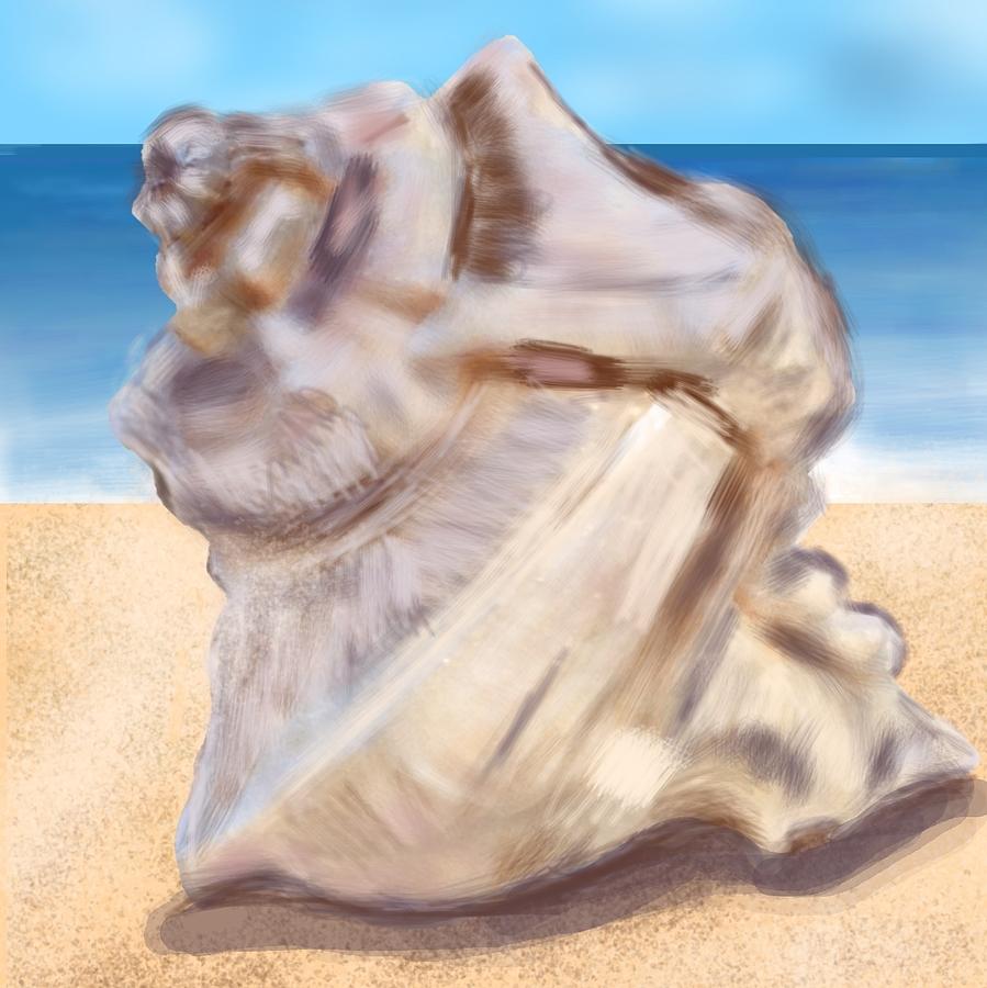 Sea shell by sea shore 2 Digital Art by Christine Fournier