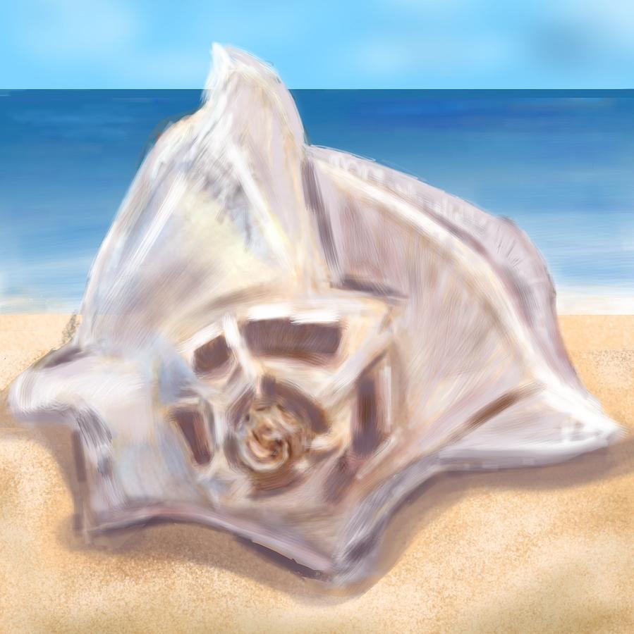 Sea Shell by the Sea Shore Digital Art by Christine Fournier