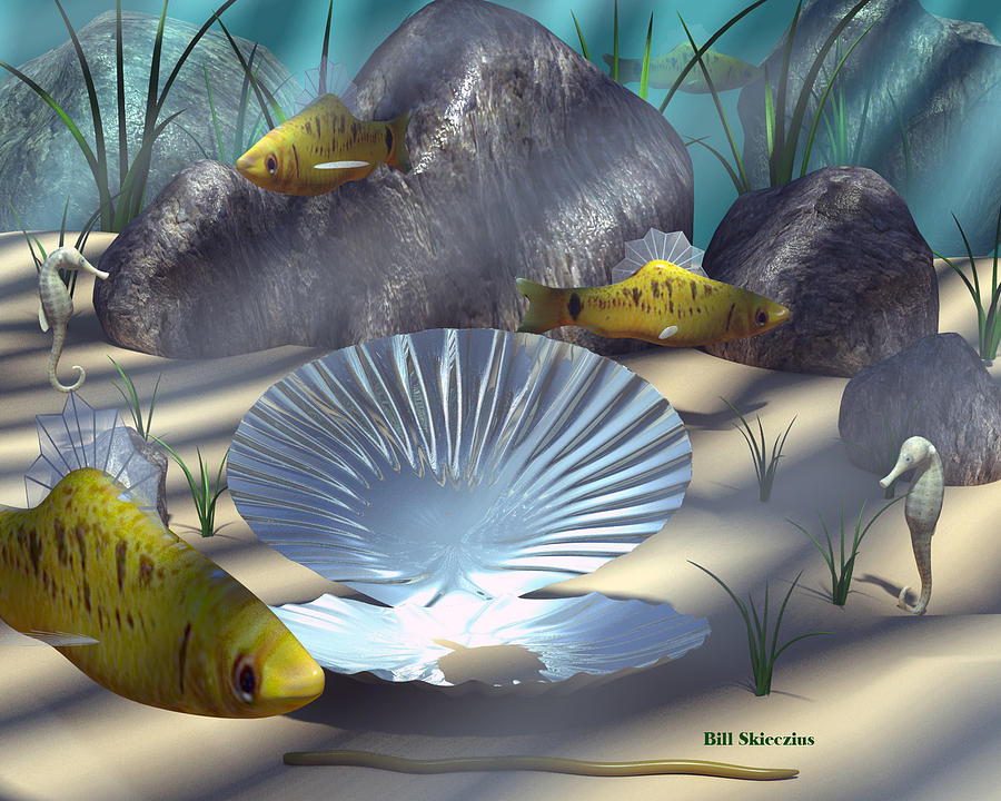 Fish Digital Art - Sea Shells And Fish by Bill Skieczius