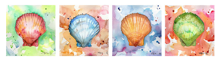 Wildlife Painting - Sea Shells in Contrast by Sean Parnell
