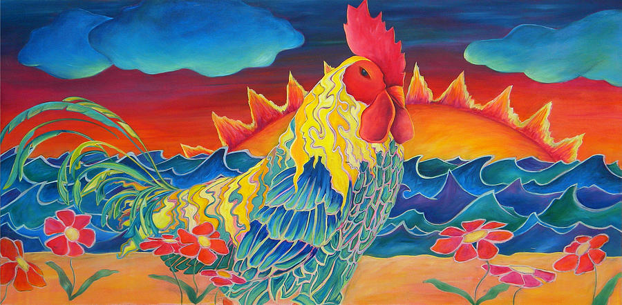 Rooster Painting - Sea Side by Amy Harrod