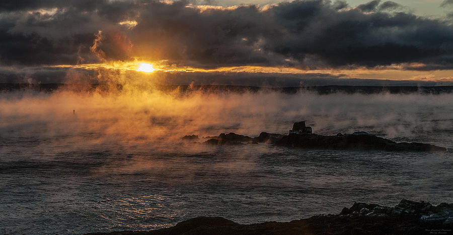 Sea Smoke Photograph - Sea Smoke Sunrise by Marty Saccone