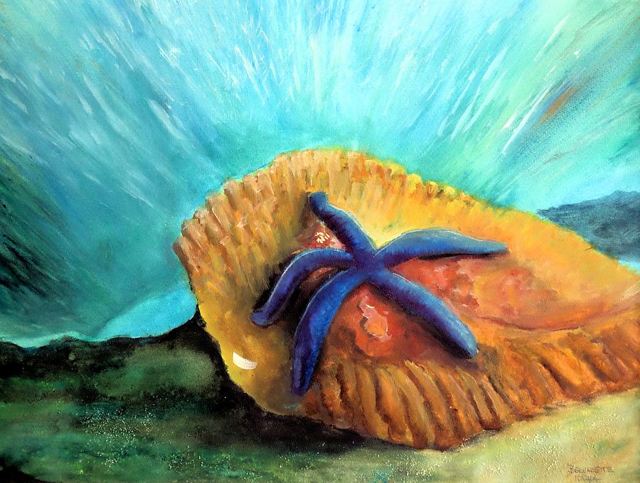 Sea Star Fish Painting by Bernadette Krupa