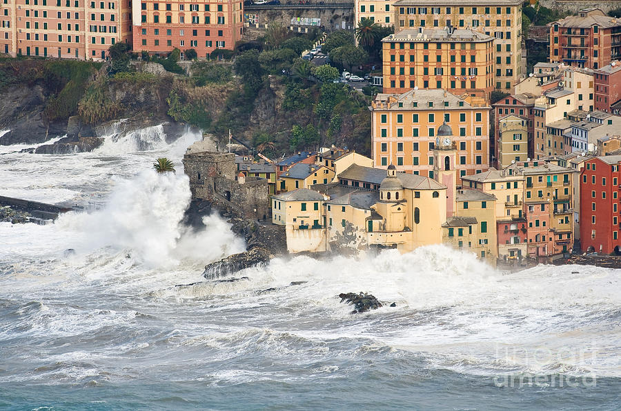 Sea storm in Camogli - Italy Photograph by Antonio Scarpi