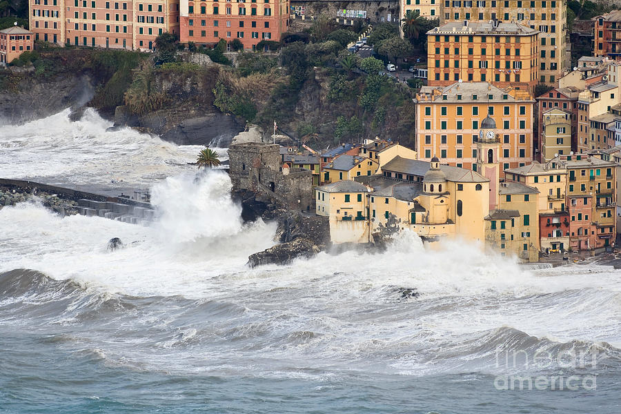 Sea storm in Camogli Photograph by Antonio Scarpi