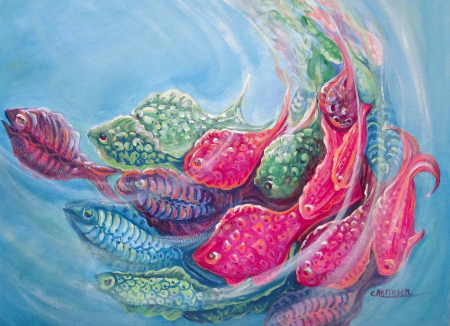 Sea Swirls Painting by Carol Allen Anfinsen