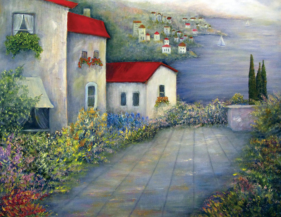 Sea Terrace Painting by Loretta Luglio