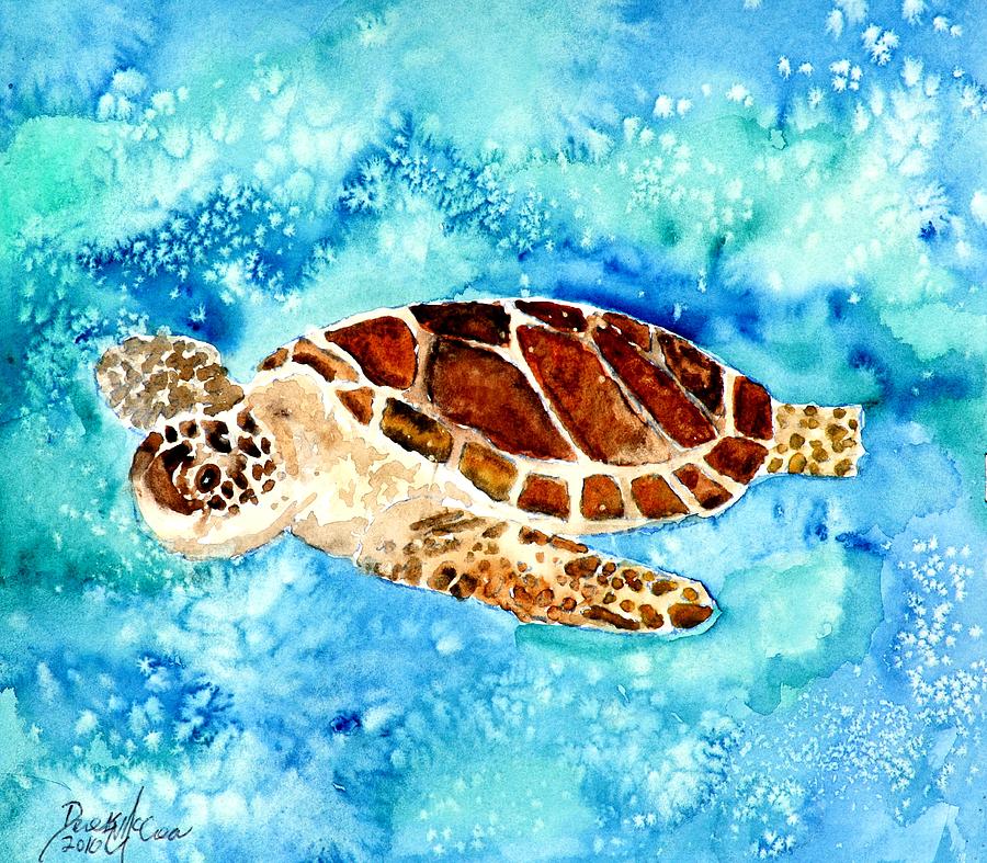 Sea Turtle Painting by Derek Mccrea