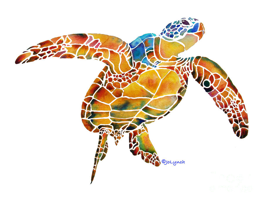 Sea Turtle Gentle Giant 2 Painting by Jo Lynch