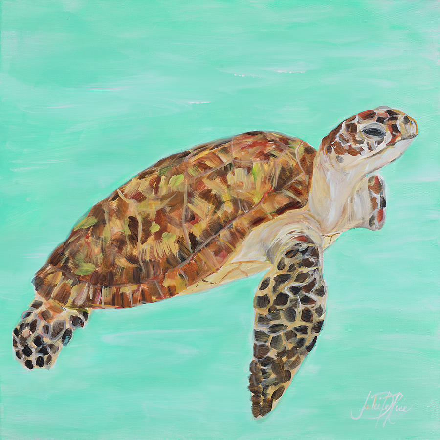 Sea Turtle I Painting by Julie Derice