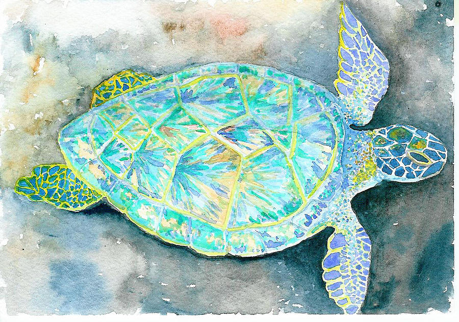 Sea Turtle II Painting by Anne Marie Brown
