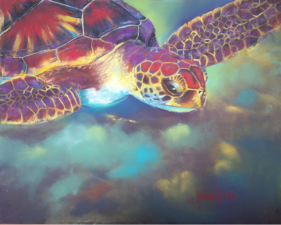 Sea Turtle Painting by Janae Lehto