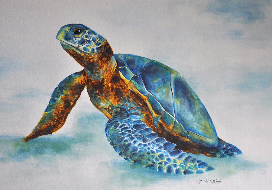 Turtle Painting - Sea Turtle by Jennifer Stefani
