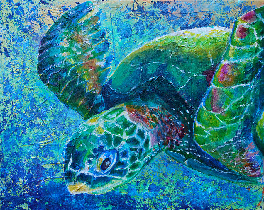 Sea Turtle Mixed Media by Leanne Blackwell