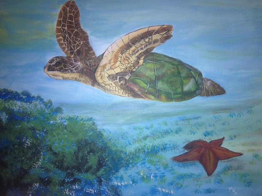 Turtle Painting - Sea Turtle by Melissa  Stapley