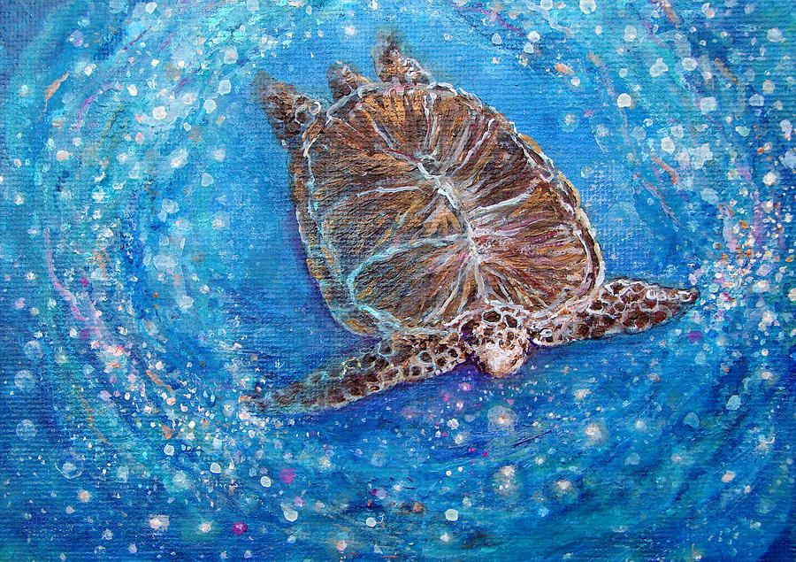 Sea Turtle Mr. Longevity Painting by Ashleigh Dyan Bayer