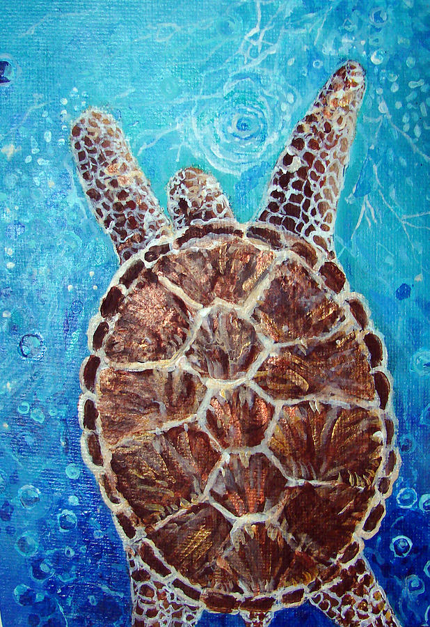 Sea Turtle Pearls of Love Painting by Ashleigh Dyan Bayer