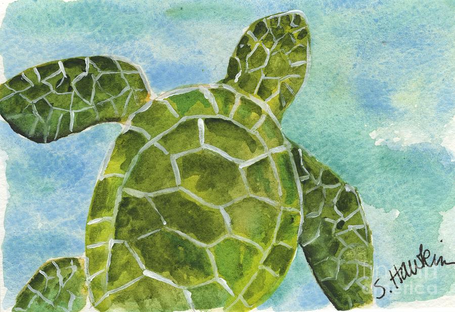 Turtle Painting - Sea Turtle Watercolor by Sheryl Heatherly Hawkins