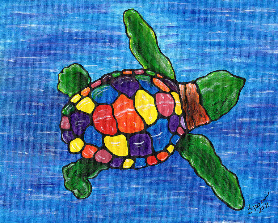 Sea Turtle Painting by Susan Cliett